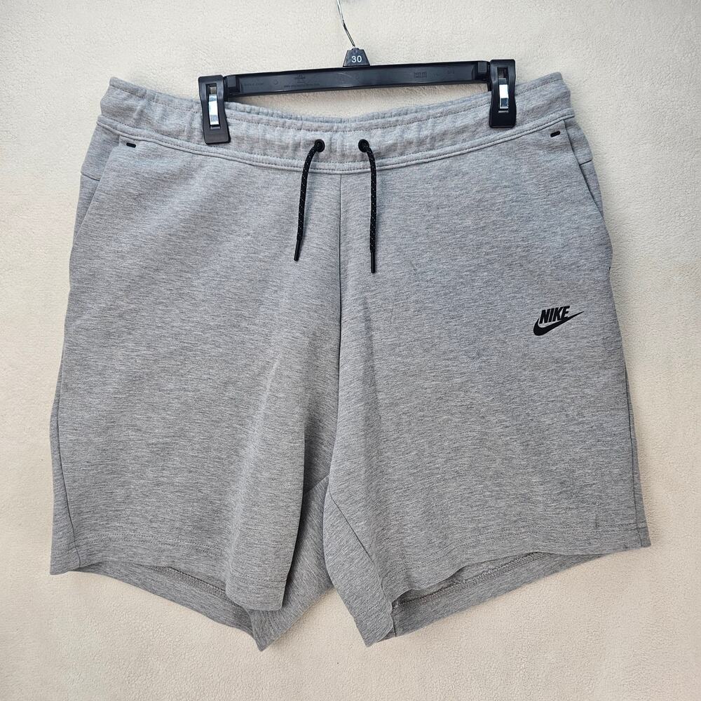 NIKE MEN'S XL TECH FLEECE SHORTS GREY POCKETS DRAWSTRING